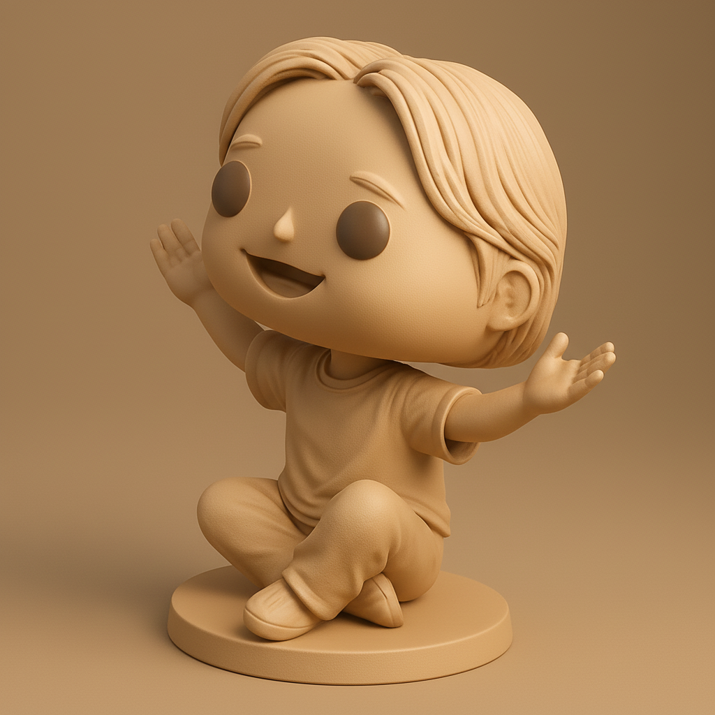 face to 3d model ai-3D portrait printing from photo_Joyful Open Arms Figurine - A Welcoming 3D Print