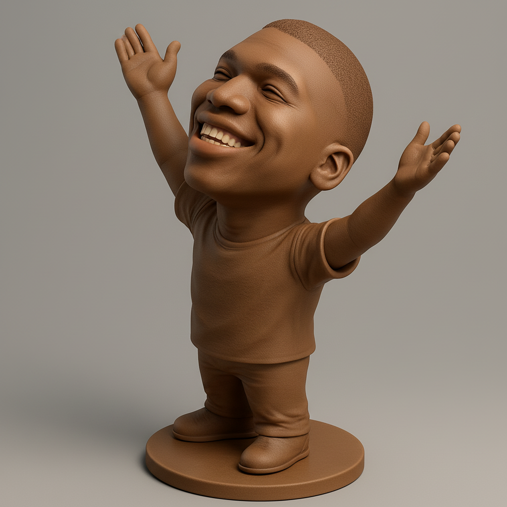 face anatomy 3d model-create 3d face model from photo_Joyful Bobblehead Statue - Spread Happiness!