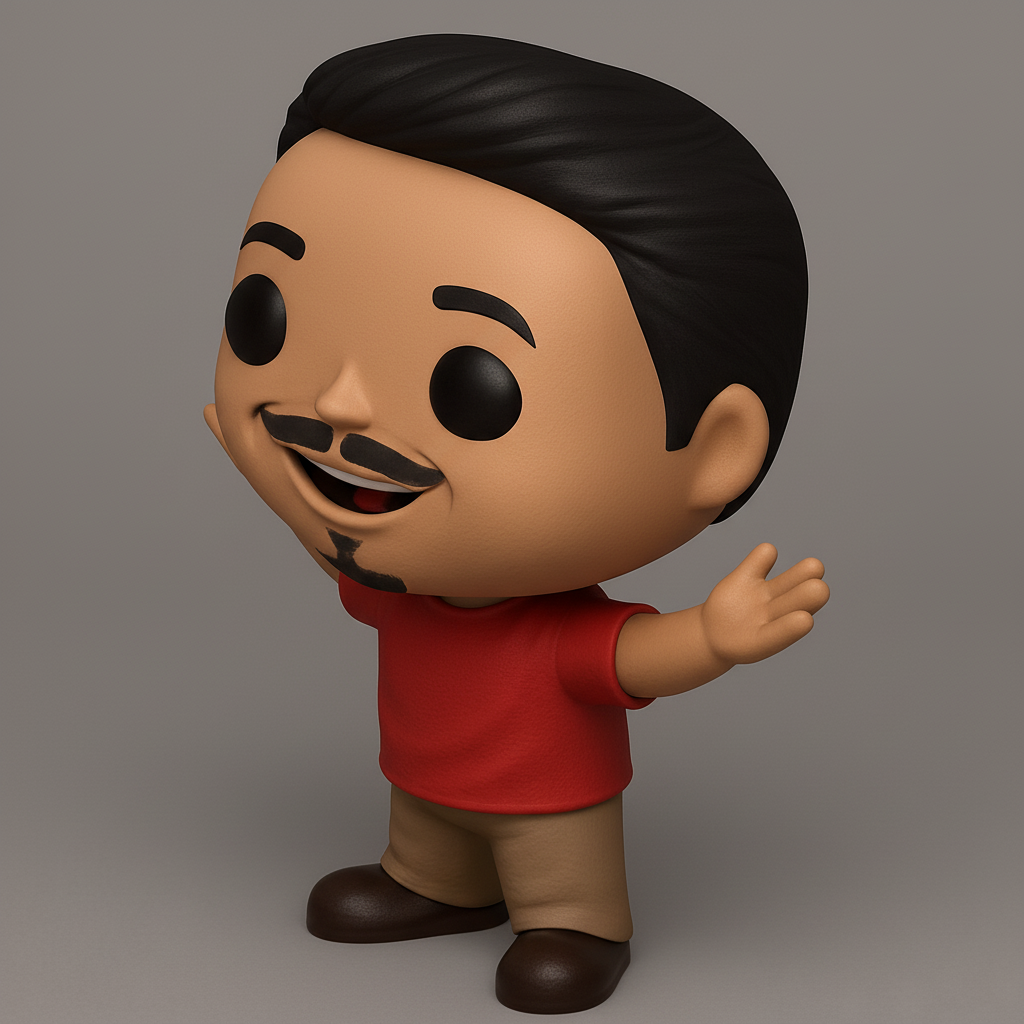 face anatomy 3d model-create 3d face model from photo_Joyful Funko-Style Figurine: Your Welcoming Desk Buddy!