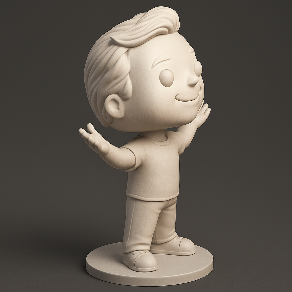 face to 3d model ai-3D portrait printing from photo_Friendly Finecam Mascot Figurine: Print & Welcome!