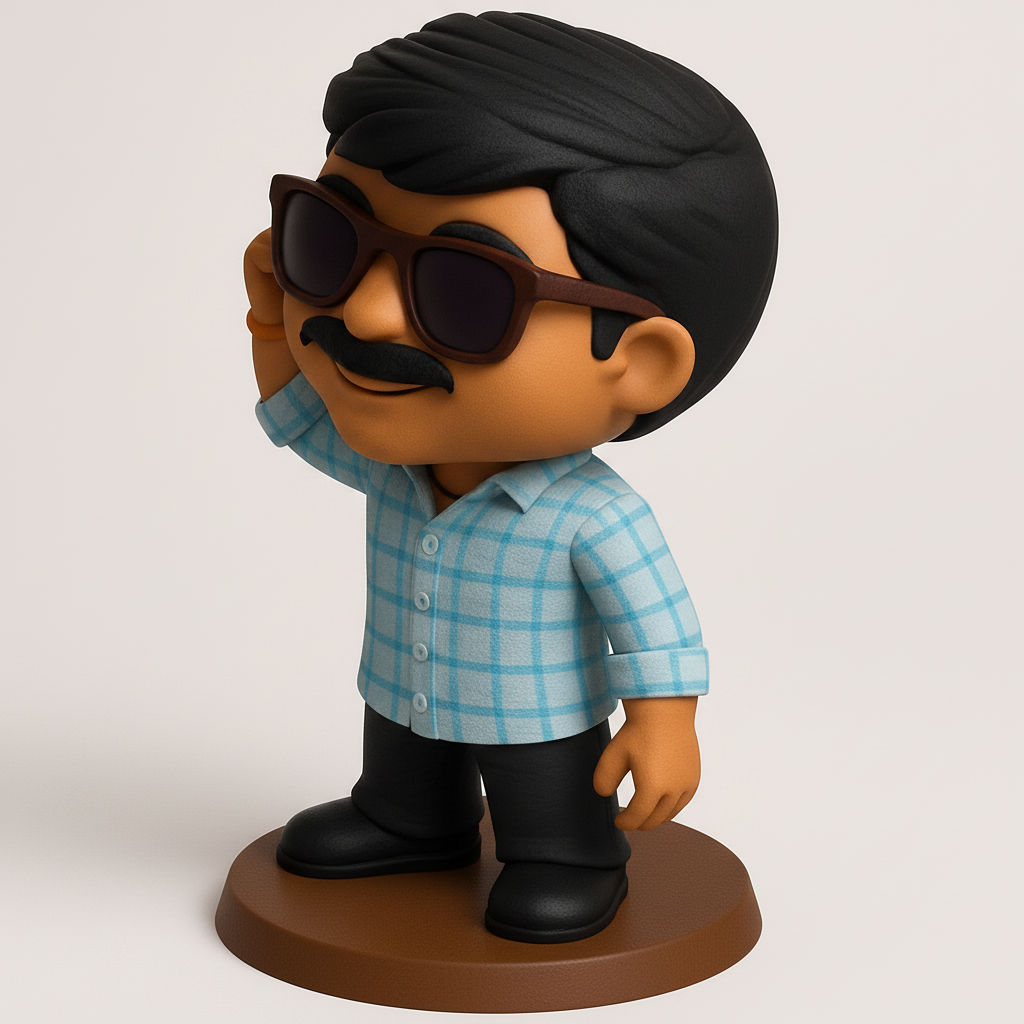 face to 3d model ai-3D portrait printing from photo_Stylish Moustache Man Chibi Figurine - Print & Collect!
