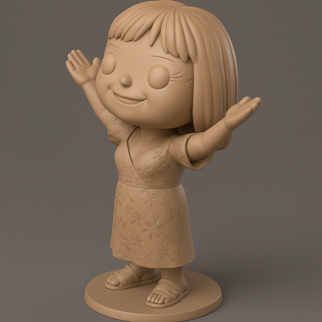 face anatomy 3d model-create 3d face model from photo_Sweet Smiling Girl Statue: Spread Happiness with 3D Print