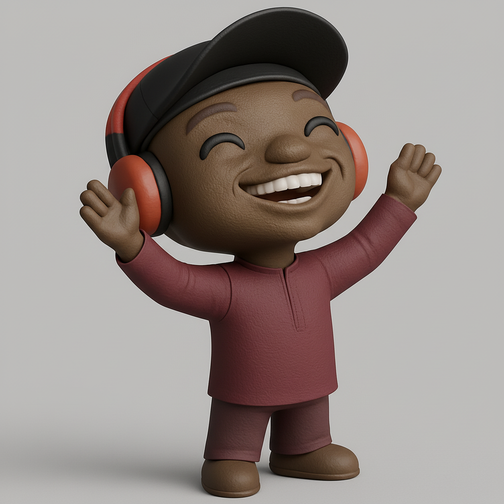 face anatomy 3d model-create 3d face model from photo_Joyful Music Lover 3D Figurine - Print Happiness!