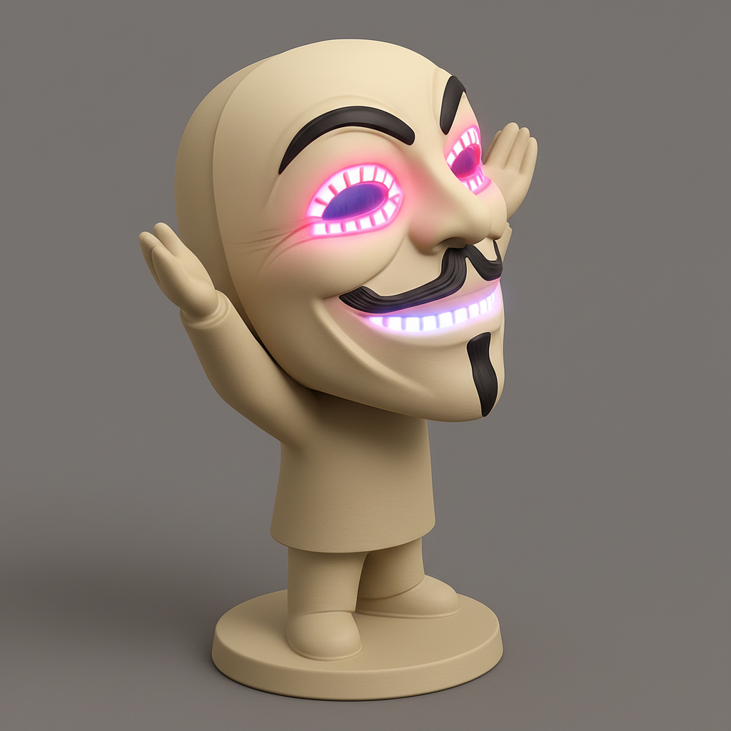 face to 3d model ai-3D portrait printing from photo_Anonymous Mask LED Desk Decor