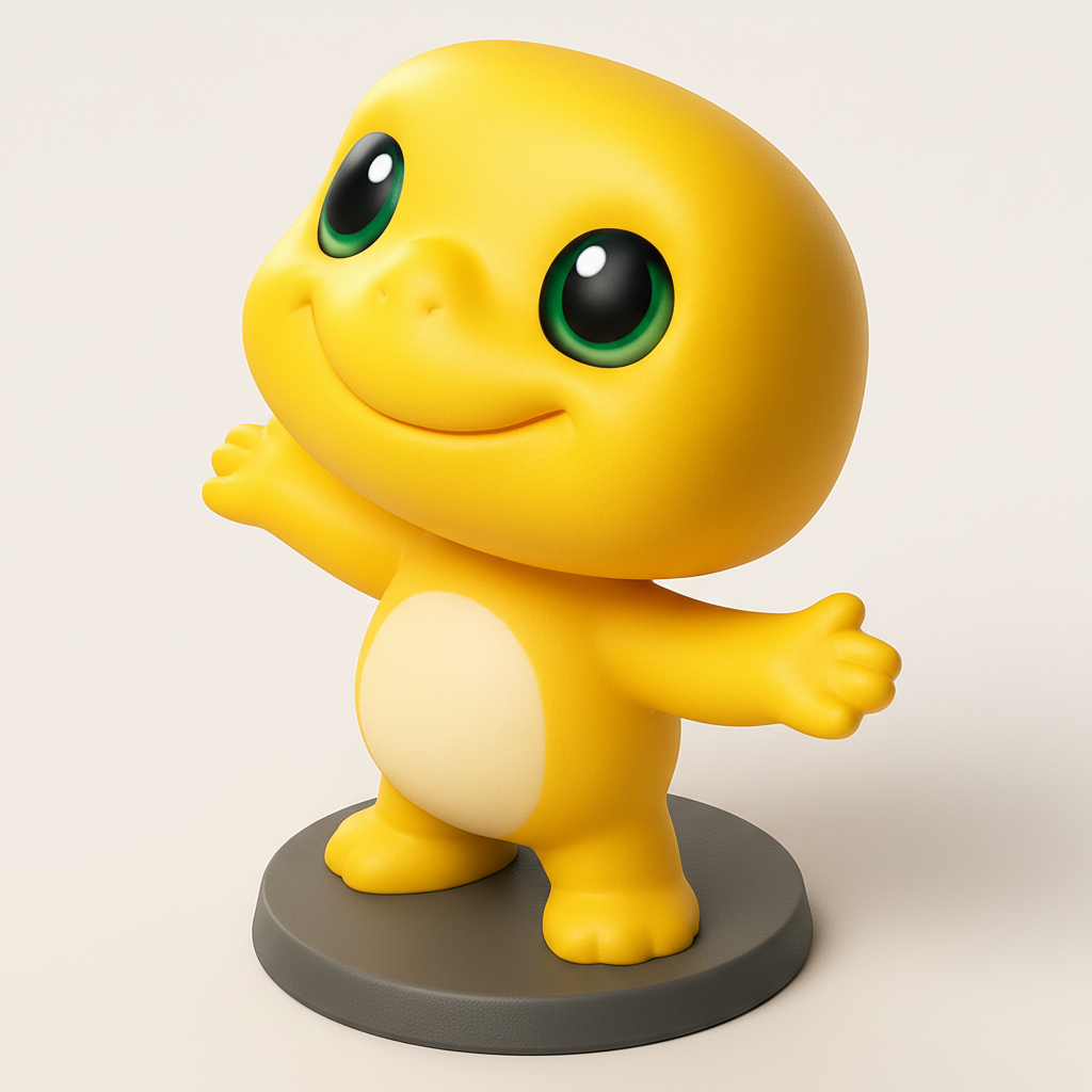 face anatomy 3d model-create 3d face model from photo_Adorable Yellow Creature Figurine - dinokon