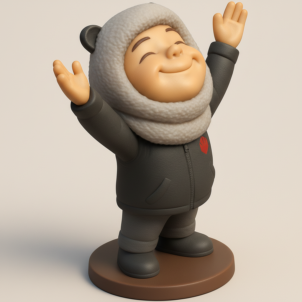 face to 3d model ai-3D portrait printing from photo_Joyful Winter Character: Easy 3D Print