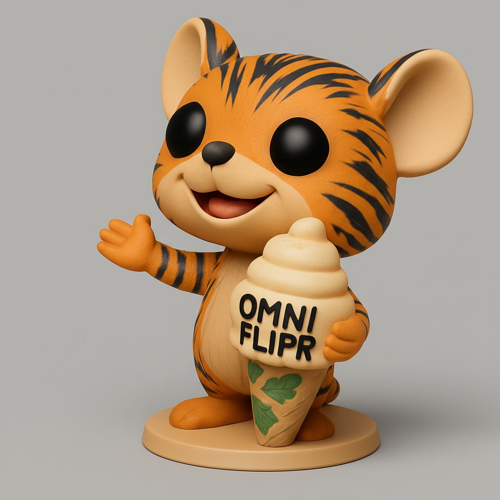 face to 3d model ai-3D portrait printing from photo_Sweet Omni Flipr Tiger: Collectible Desk Companion