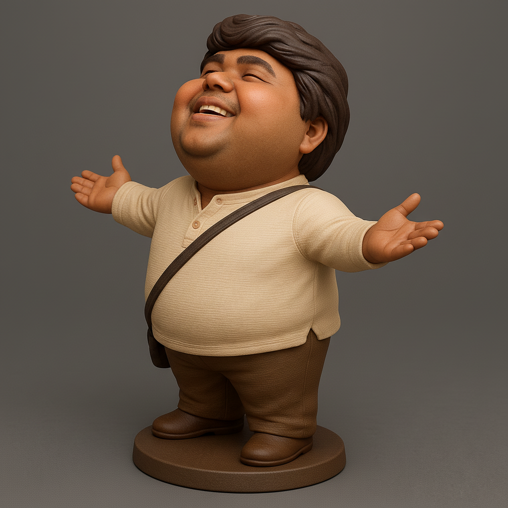 face anatomy 3d model-create 3d face model from photo_Joyful Figurine with Open Arms