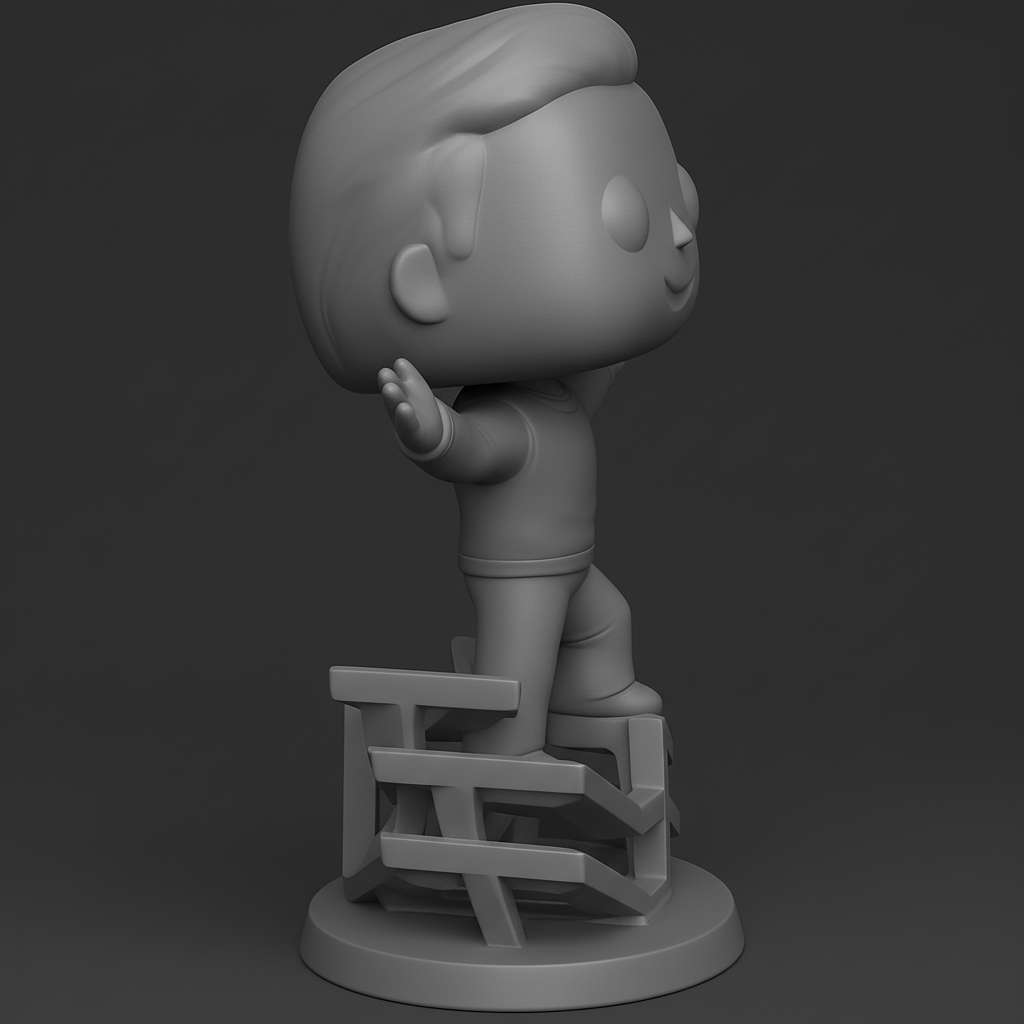 face to 3d model ai-3D portrait printing from photo_Open Arms Funko Style Display Figurine