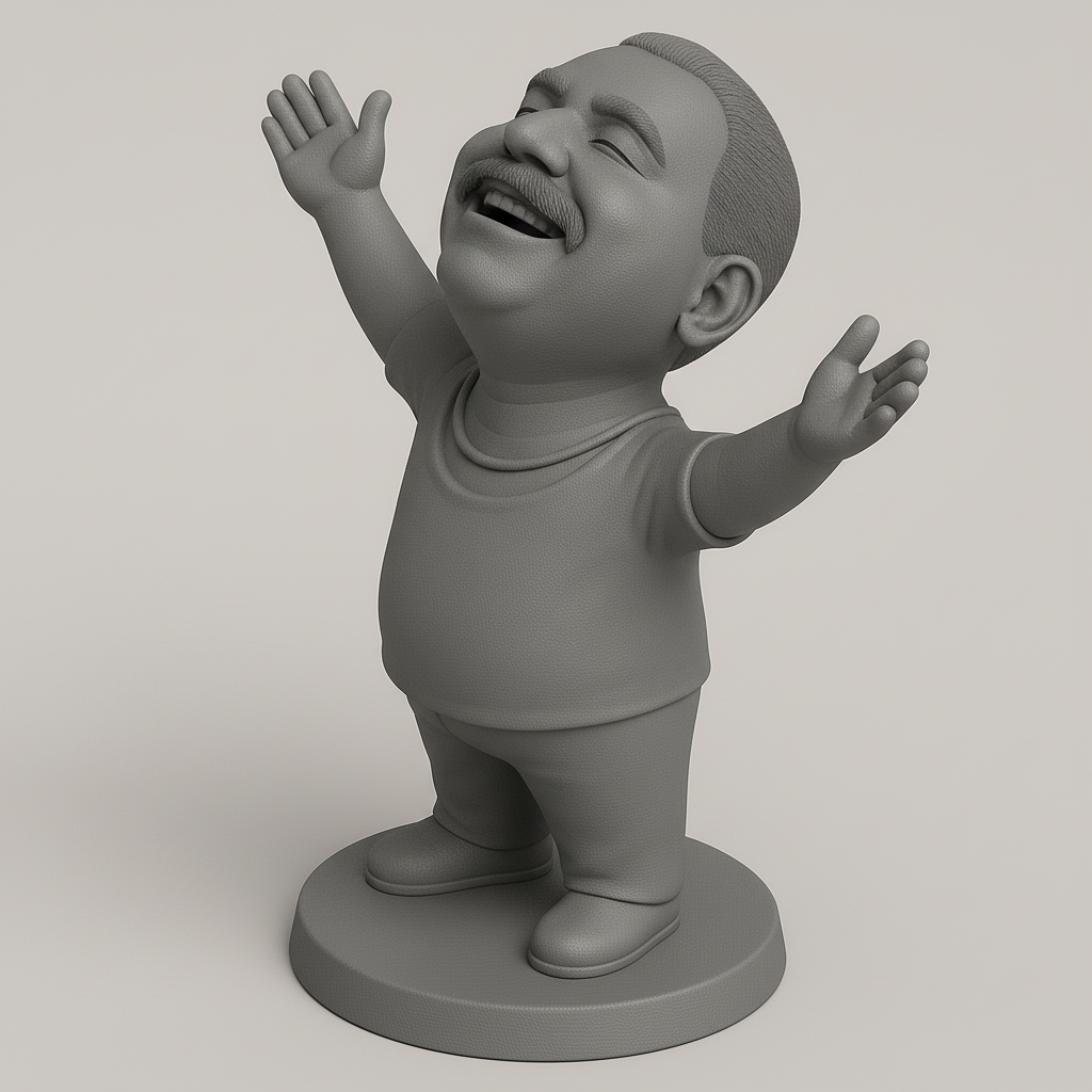 face anatomy 3d model-create 3d face model from photo_Joyful Figurine with Open Arms