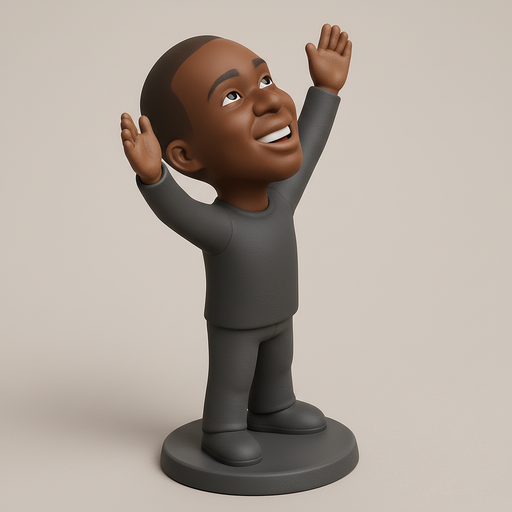 face anatomy 3d model-create 3d face model from photo_Celebrate Victory: Uplifting 3D Figurine