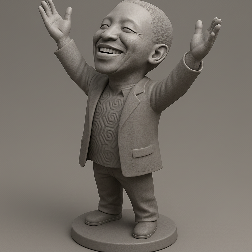 face anatomy 3d model-create 3d face model from photo_Spread Joy: Happy Arms Up Desk Sculpture