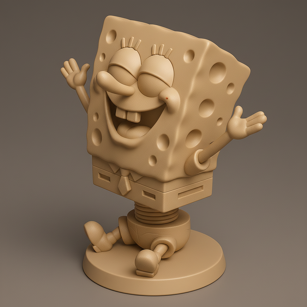 face anatomy 3d model-create 3d face model from photo_Cheerful SpongeBob SquarePants Figurine