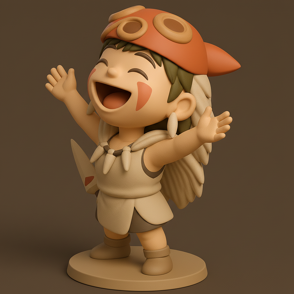 silhouette 3d printer maker-3d portrait printing_Joyful Adventurer Figurine