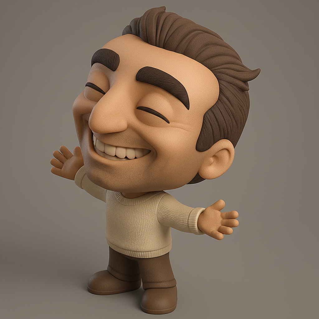 face to 3d model ai-3D portrait printing from photo_Joyful 'Open Arms' Figurine: A Warm Welcome!