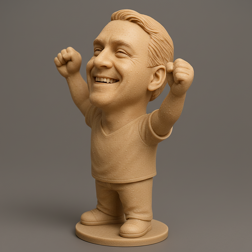 silhouette 3d printer maker-3d portrait printing_Joyful Victory Pose Figurine