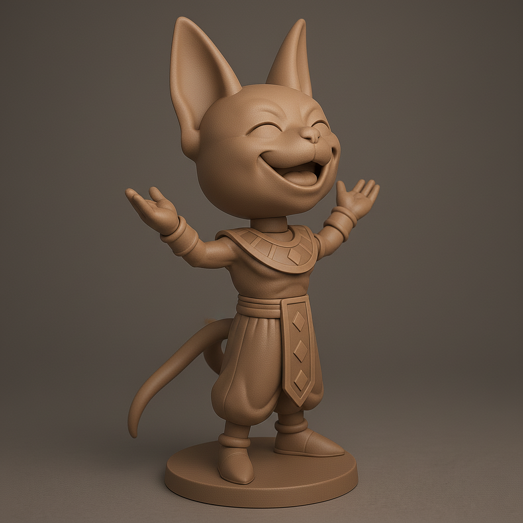 silhouette 3d printer maker-3d portrait printing_Charming Cat Character for 3D Printing