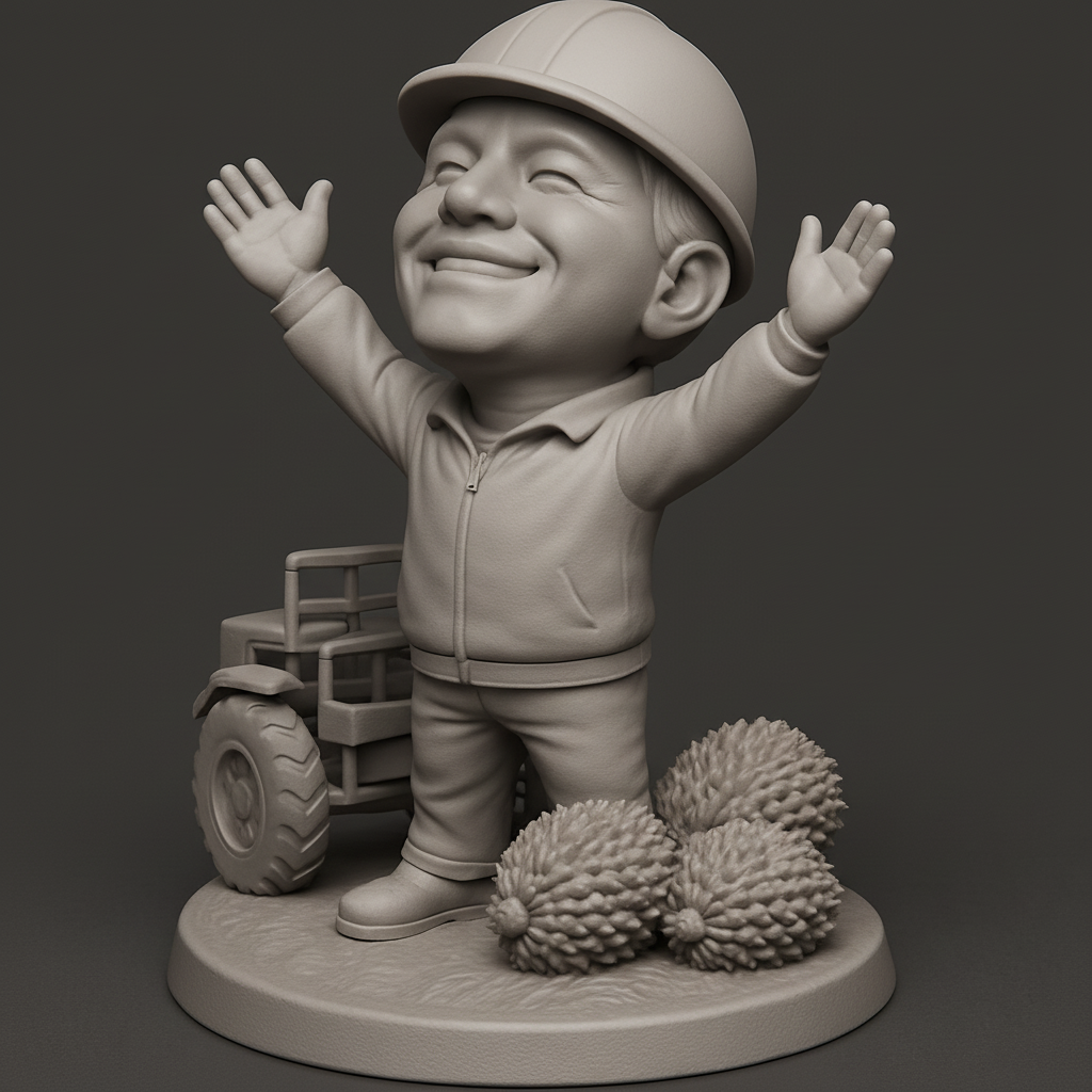 face anatomy 3d model-create 3d face model from photo_Prosperity Farmer Bobblehead - Celebrate Abundance!