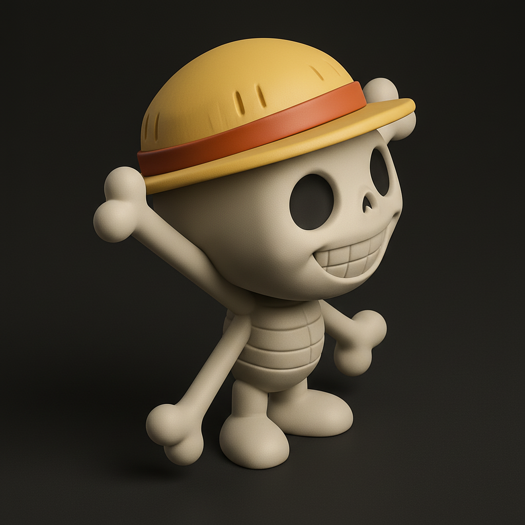 face to 3d model ai-3D portrait printing from photo_Luffy Hat Skeleton - Perfect Desk Buddy & Decor!
