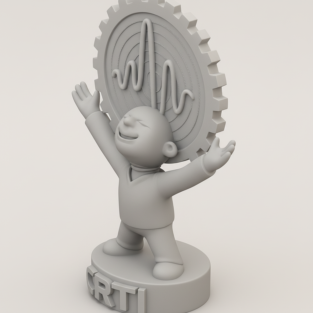 face anatomy 3d model-create 3d face model from photo_CRTI Joyful Achievement Trophy with Sound Wave Gear