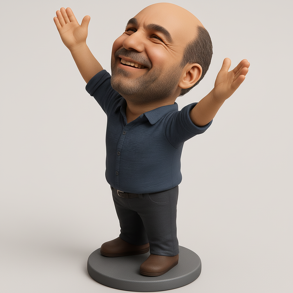 face to 3d model ai-3D portrait printing from photo_Uplifting Bobblehead: Celebrate Every Victory!