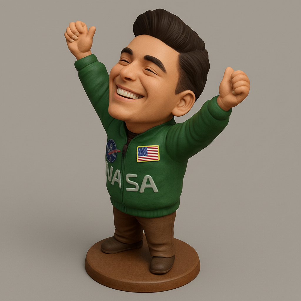 face to 3d model ai-3D portrait printing from photo_Celebrate Space: NASA Enthusiast Bobblehead