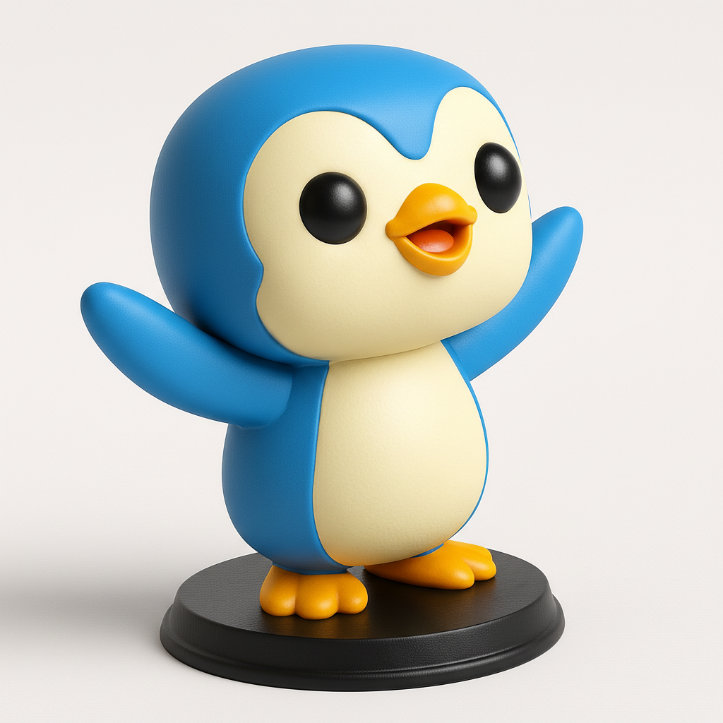 face to 3d model ai-3D portrait printing from photo_Cute Waving Penguin Pal 3D Print