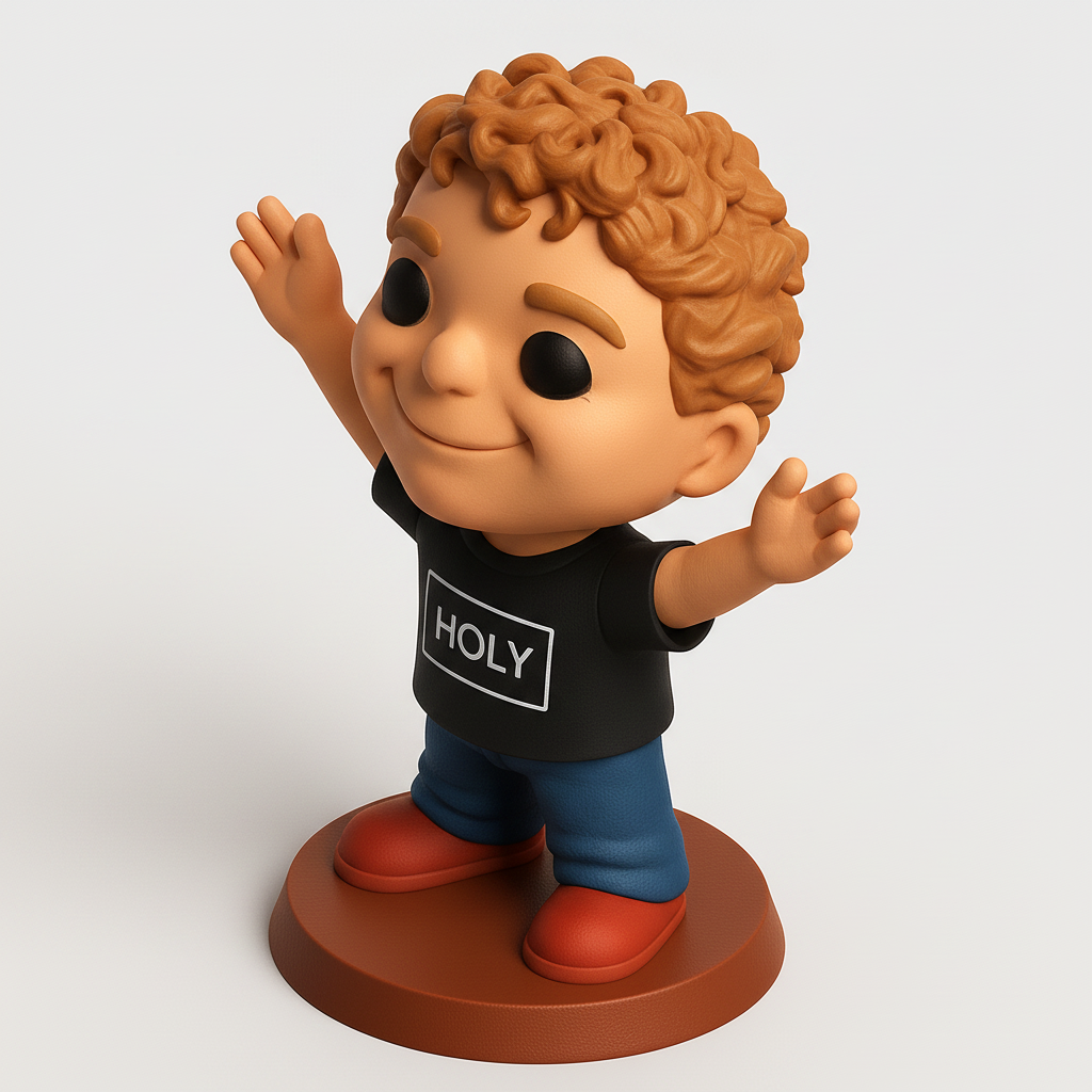 face to 3d model ai-3D portrait printing from photo_Joyful 'HOLY' Figurine: Perfect Desk Companion