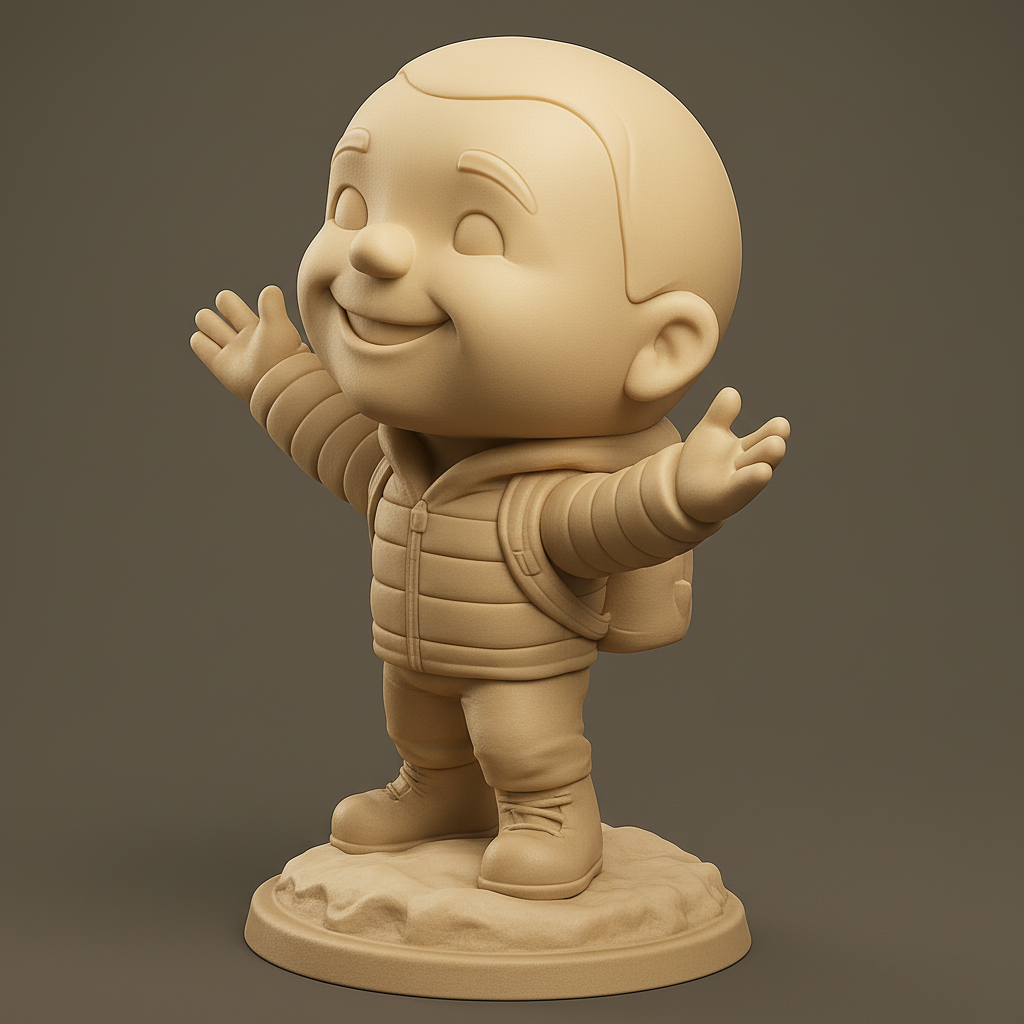 face anatomy 3d model-create 3d face model from photo_Joyful Explorer Kid Figurine: Embrace the Adventure!