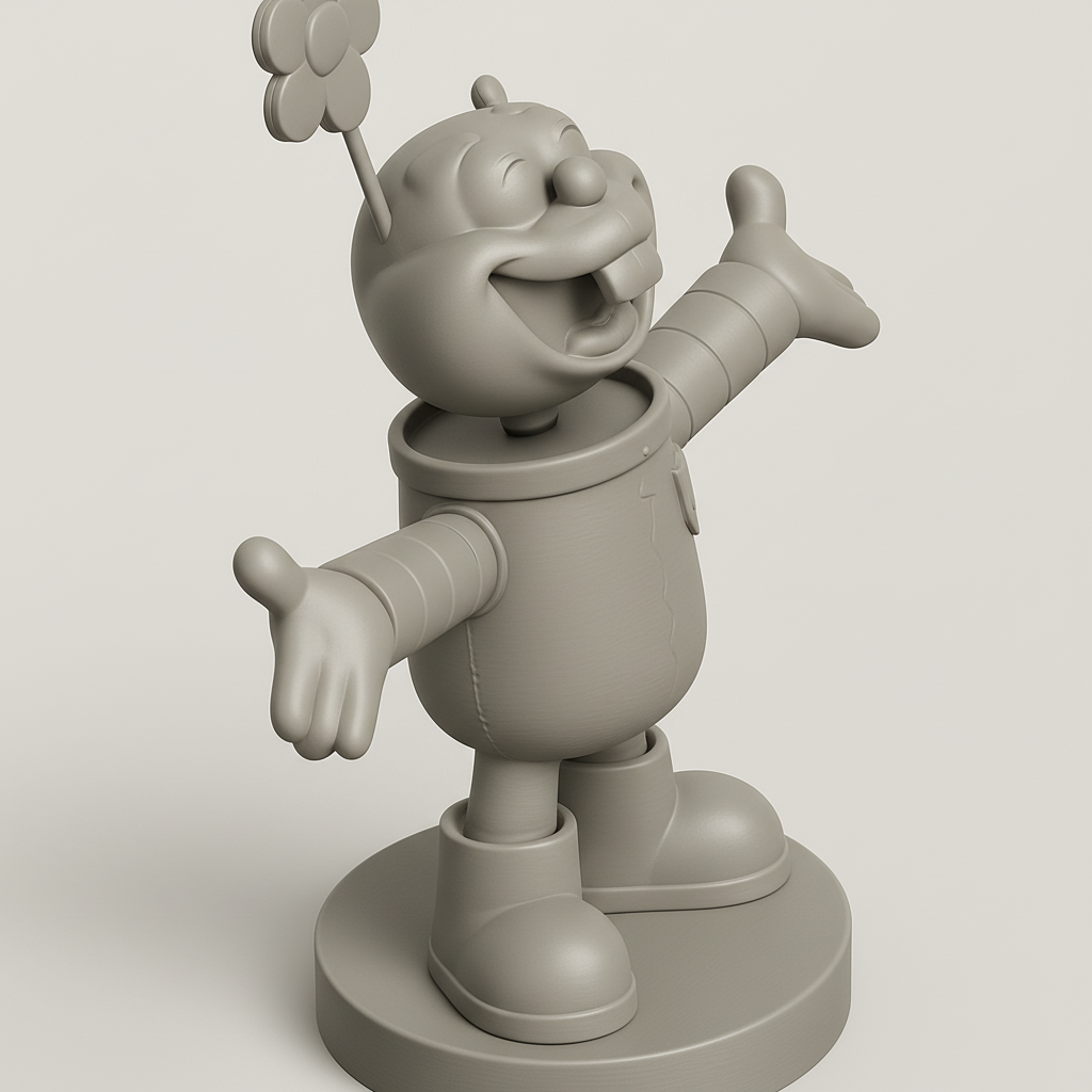 face anatomy 3d model-create 3d face model from photo_Joyful Character Figurine for 3D Printing