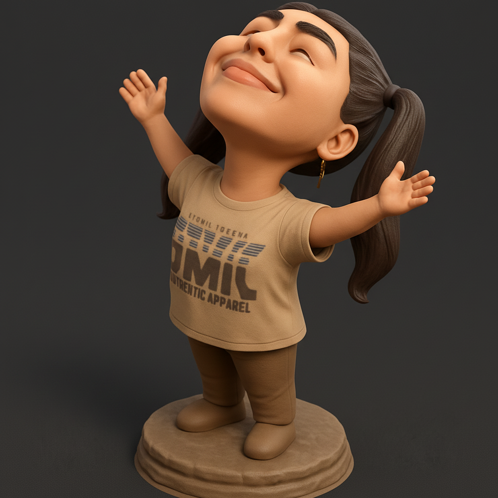 face to 3d model ai-3D portrait printing from photo_Happy Vibes Figurine - Perfect Desk Companion