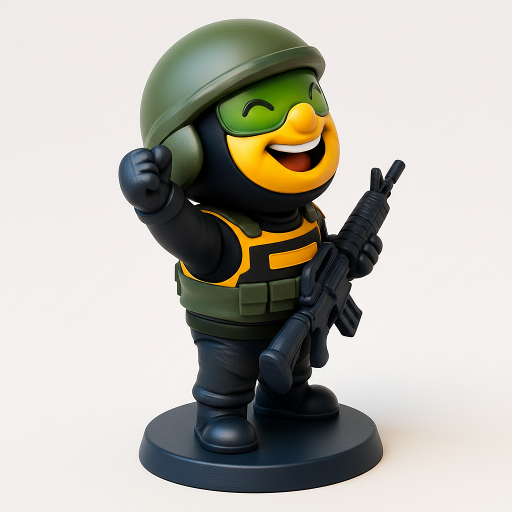 face anatomy 3d model-create 3d face model from photo_Happy Tactical Soldier - Print Your Own Hero!