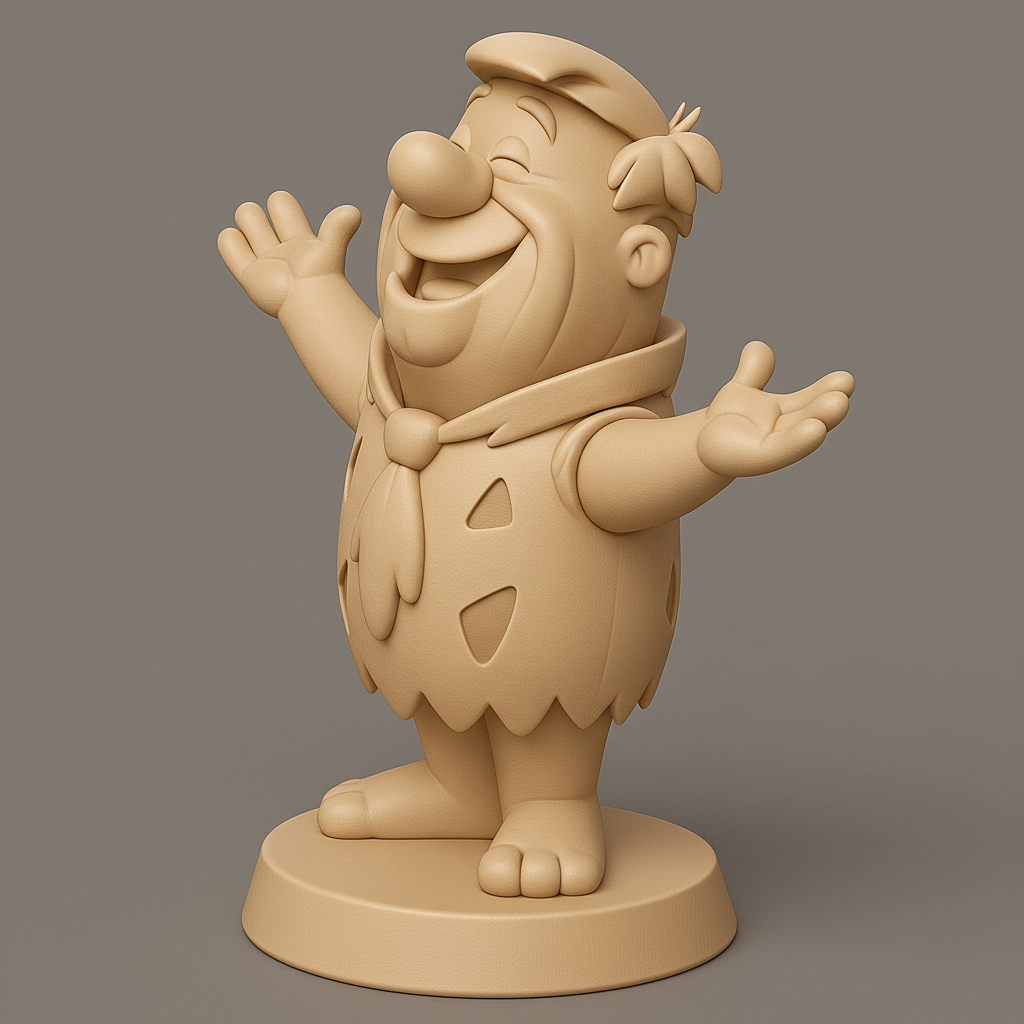 silhouette 3d printer maker-3d portrait printing_Cheerful Prehistoric Character Statue