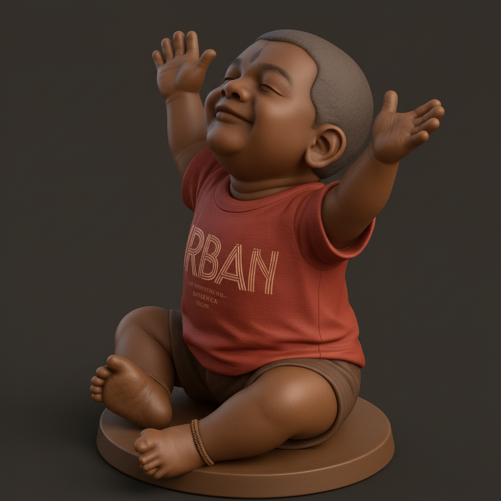 face anatomy 3d model-create 3d face model from photo_Radiant Joy Baby Figurine - Uplifting Desktop Decor