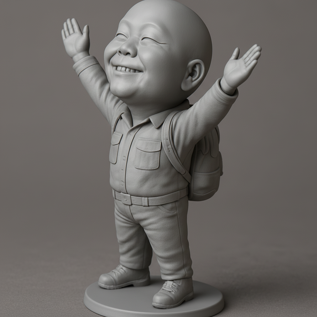 face anatomy 3d model-create 3d face model from photo_Exuberant Child Figurine: Spread Happiness 3D Print