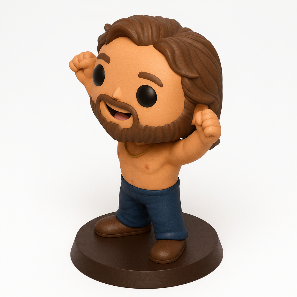 face anatomy 3d model-create 3d face model from photo_Jubilant Bearded Figure Funko Style 3D Print