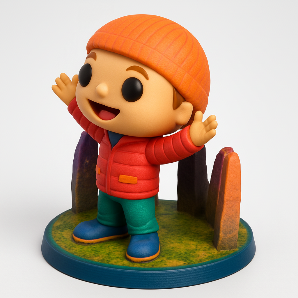 face to 3d model ai-3D portrait printing from photo_Bring Joy Home: Cheerful Explorer & Ancient Stones