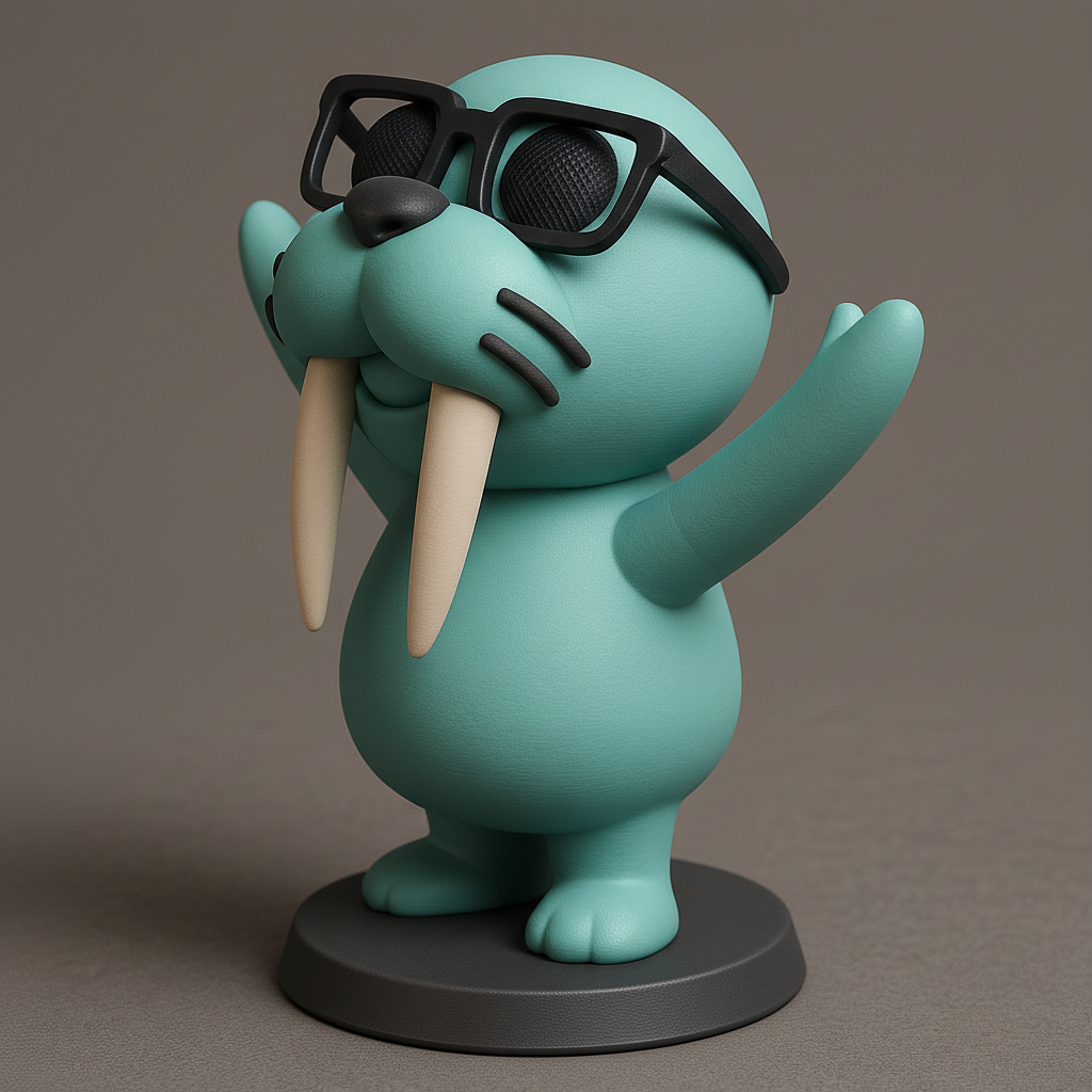 face anatomy 3d model-create 3d face model from photo_Cool Walrus Figure with Glasses