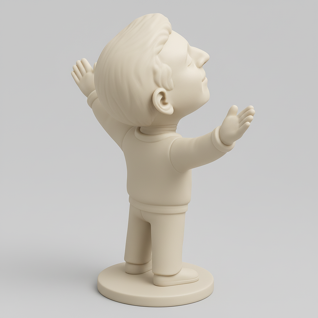 face to 3d model ai-3D portrait printing from photo_Joyful Embrace Figurine: Spread Positivity & Happiness