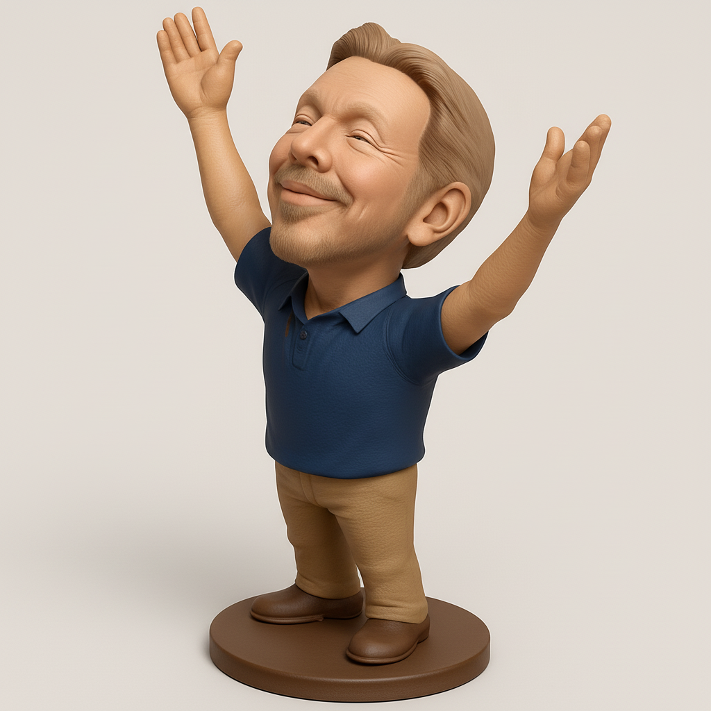 face anatomy 3d model-create 3d face model from photo_Joyful Celebration Man Figurine - Express Success!