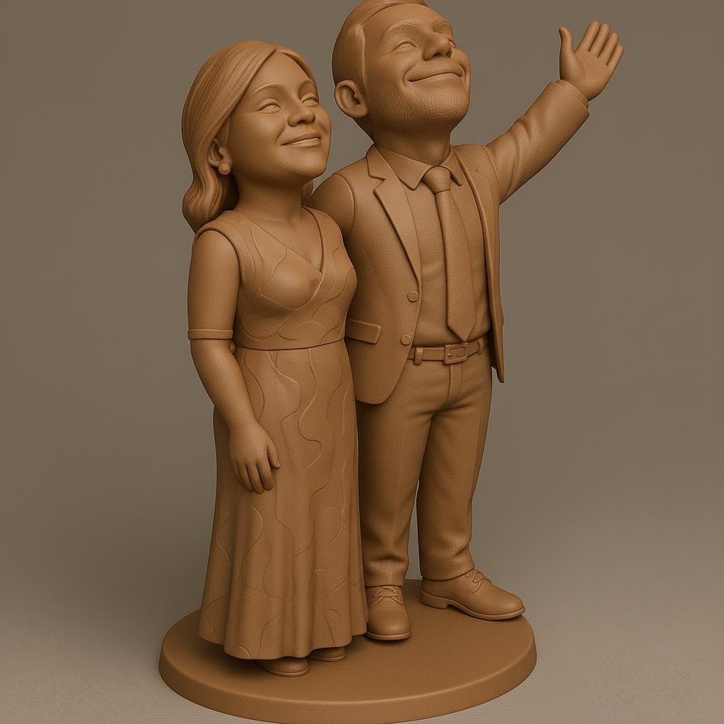 silhouette 3d printer maker-3d portrait printing_Charming Couple Figurine for Your Shelf