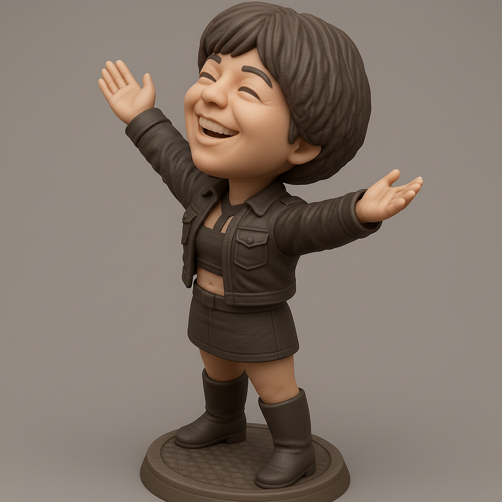 silhouette 3d printer maker-3d portrait printing_Joyful Character Figurine for 3D Printing