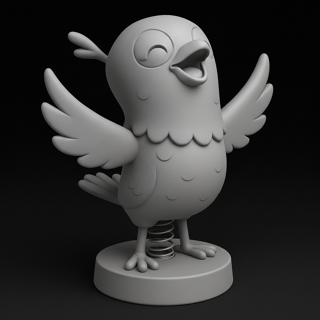 face anatomy 3d model-create 3d face model from photo_Spring-Loaded Cheerful Bird