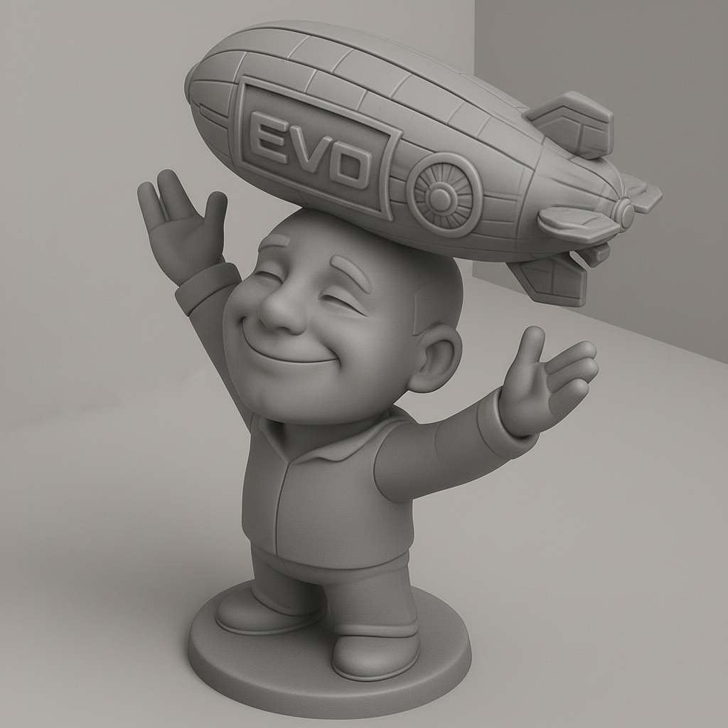 face to 3d model ai-3D portrait printing from photo_EVD Blimp Joy! A Cheerful Collectible 3D Print