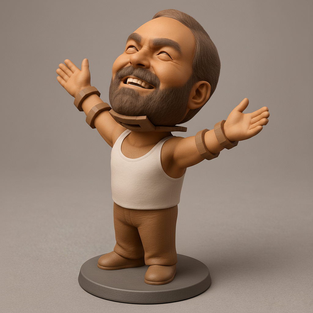 face anatomy 3d model-create 3d face model from photo_Uplifting Joy Bobblehead Figurine: Spread Positivity!