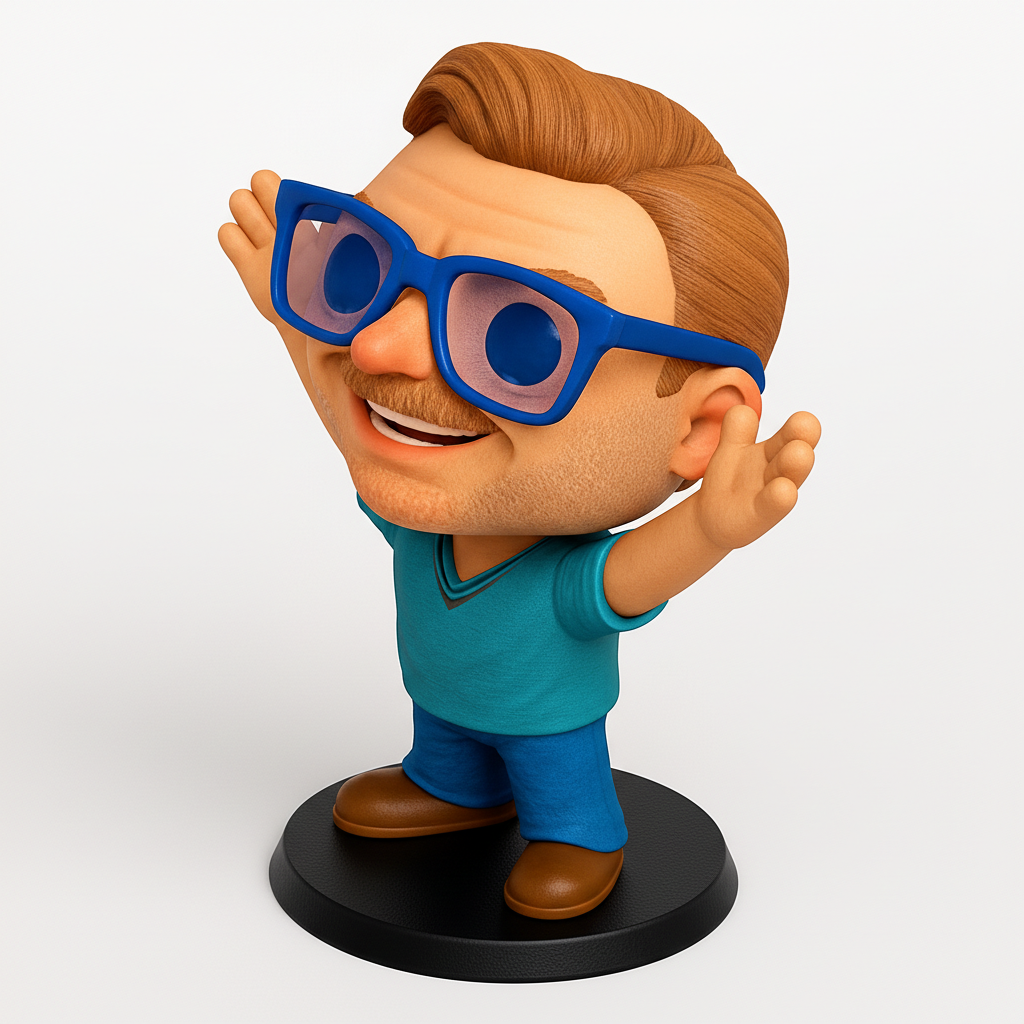 face to 3d model ai-3D portrait printing from photo_Cheerful Waving Buddy: Bring Joy to Your Desk!