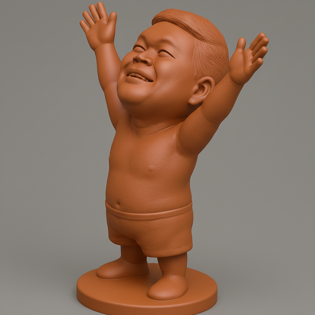 face to 3d model ai-3D portrait printing from photo_Joyful Spirit Figurine - Embrace Happiness!