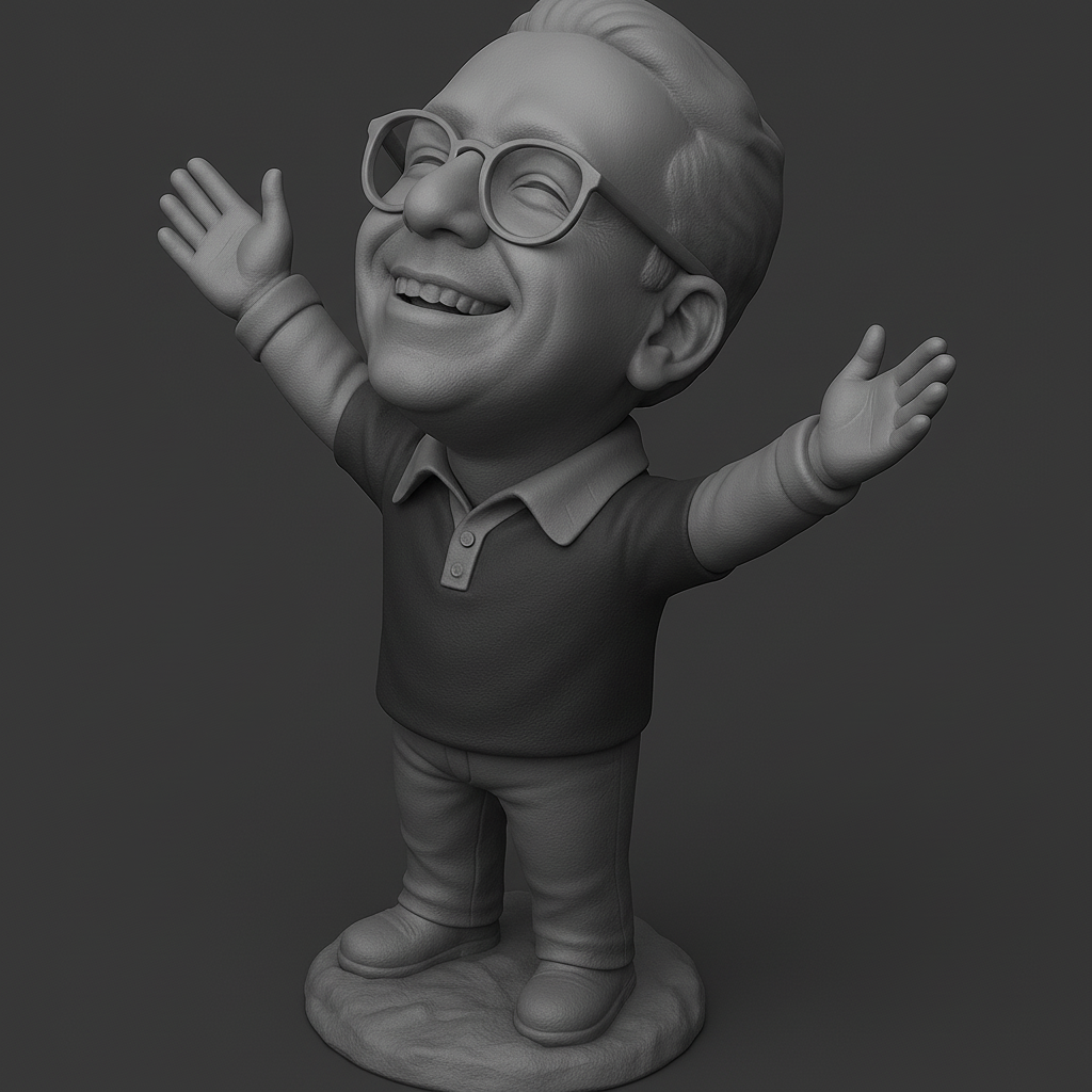 face anatomy 3d model-create 3d face model from photo_Joyful Figurine with Outstretched Arms