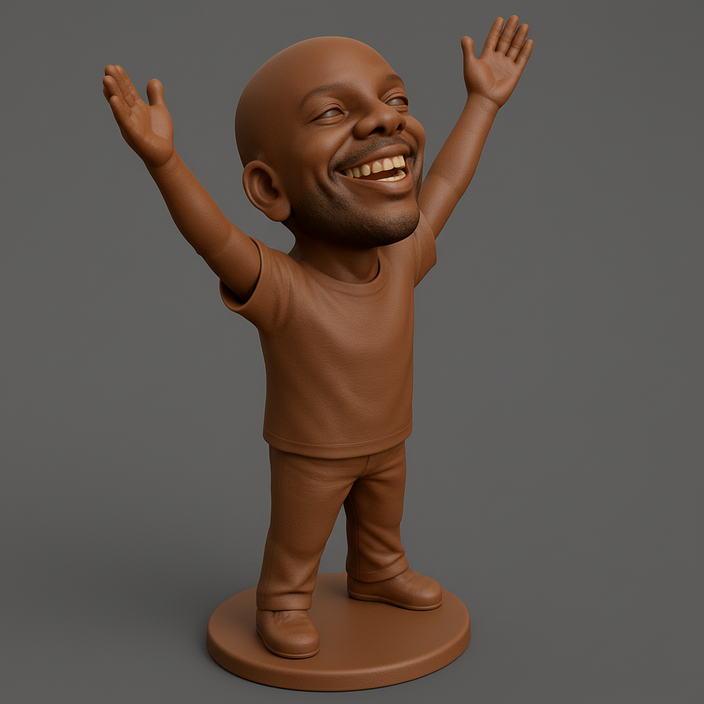 silhouette 3d printer maker-3d portrait printing_Joyful Celebration Bobblehead Figurine