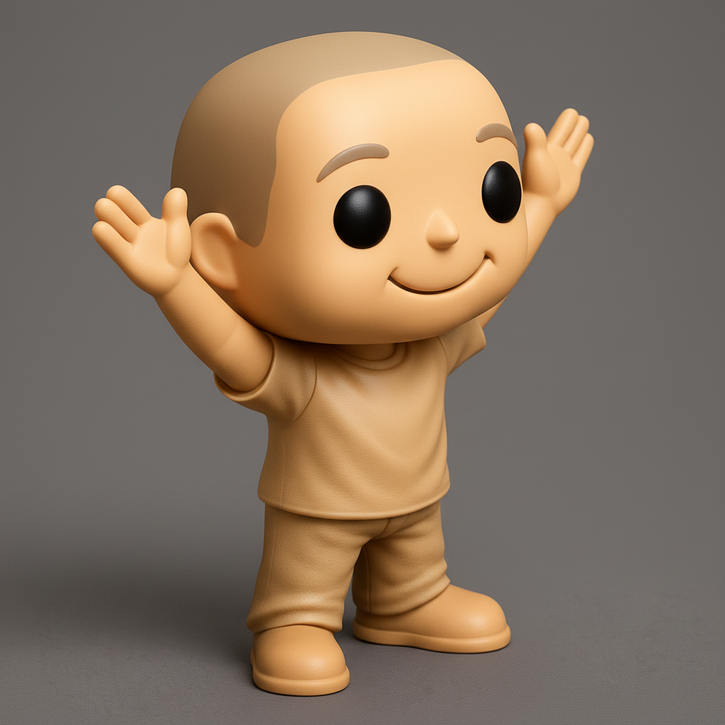 face to 3d model ai-3D portrait printing from photo_Blank Funko-Style Kid Figurine - Customizable Base
